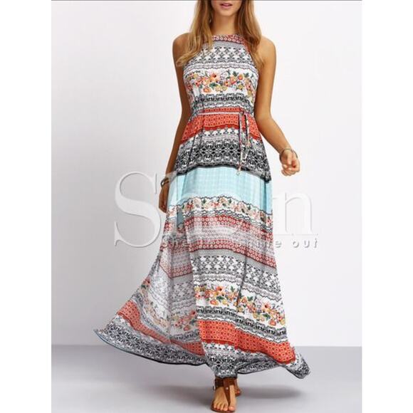 Boho Maxi Dress Size Small - Picture 1 of 10